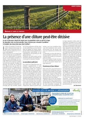 La présence d’une clôture peut-être décisive La présence d’une clôture peut-être décisive