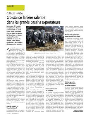 Croissance laitière ralentiedans les grands bassins exportateurs Croissance laitière ralentiedans les grands bassins exportateurs