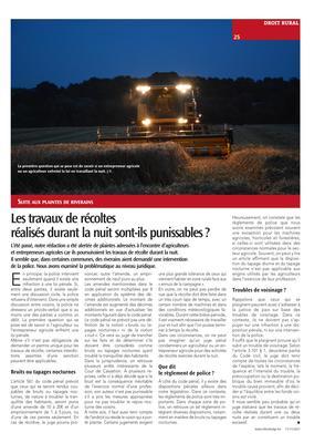 Les travaux de récoltes réalisés durant la nuit sont-ils punissables? Les travaux de récoltes réalisés durant la nuit sont-ils punissables?