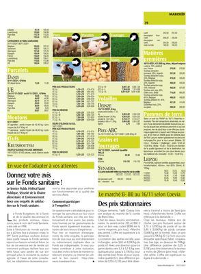 Des prix stationnaires