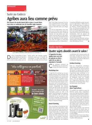 Agribex aura lieu comme prévu Agribex aura lieu comme prévu