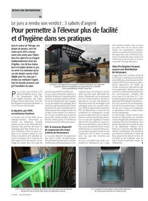 Pour permettre à l’éleveur plus de facilitéet d’hygiène dans ses pratiques Pour permettre à l’éleveur plus de facilitéet d’hygiène dans ses pratiques