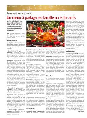Un menu à partager en famille ou entre amis Un menu à partager en famille ou entre amis