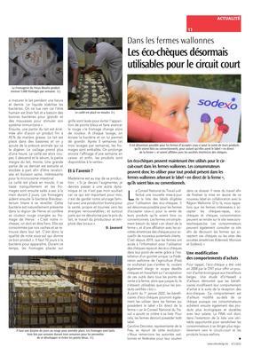 Les éco-chèques désormais utilisables pour le circuit court Les éco-chèques désormais utilisables pour le circuit court