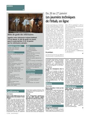 Les journées techniquesde l’Irbab, en ligne Les journées techniquesde l’Irbab, en ligne