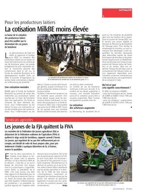 La cotisation MilkBE moins élevée La cotisation MilkBE moins élevée