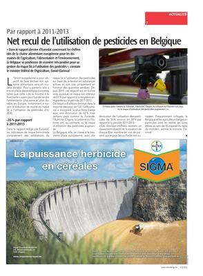 Net recul de l’utilisation de pesticides en Belgique Net recul de l’utilisation de pesticides en Belgique