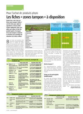 Les fiches «zones tampon» à disposition Les fiches «zones tampon» à disposition