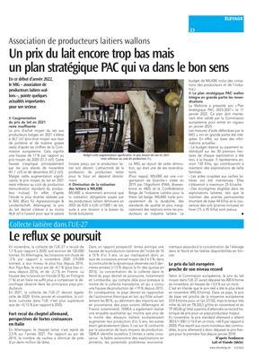 Un prix du lait encore trop bas maisun plan stratégique PAC qui va dans le bon sens Un prix du lait encore trop bas maisun plan stratégique PAC qui va dans le bon sens