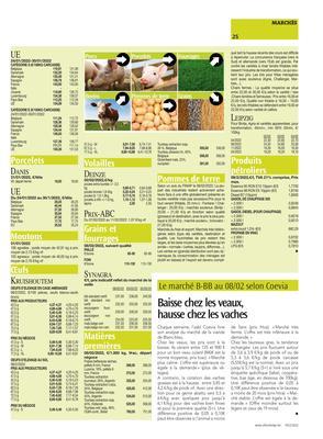 Baisse chez les veaux,hausse chez les vaches Baisse chez les veaux,hausse chez les vaches