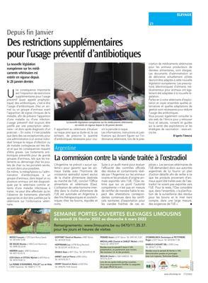 Des restrictions supplémentairespour l’usage préventif d’antibiotiques Des restrictions supplémentairespour l’usage préventif d’antibiotiques