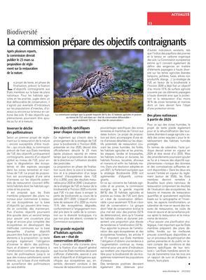 La commission prépare des objectifs contraignants La commission prépare des objectifs contraignants