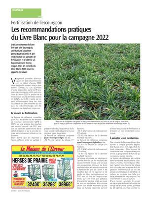 Les recommandations pratiques du Livre Blanc pour la campagne 2022 Les recommandations pratiques du Livre Blanc pour la campagne 2022