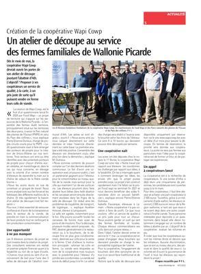 Un atelier de découpe au servicedes fermes familiales de Wallonie Picarde Un atelier de découpe au servicedes fermes familiales de Wallonie Picarde