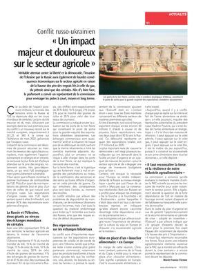 «Un impactmajeur et douloureux sur le secteur agricole» «Un impactmajeur et douloureux sur le secteur agricole»
