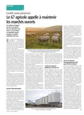 Le G7 agricole appelle à maintenirles marchés ouverts Le G7 agricole appelle à maintenirles marchés ouverts