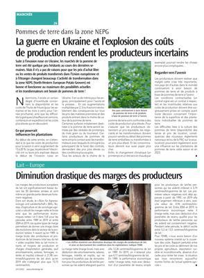 Diminution drastique des marges des producteurs Diminution drastique des marges des producteurs