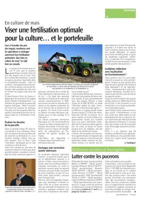 Viser une fertilisation optimalepour la culture… et le portefeuille Viser une fertilisation optimalepour la culture… et le portefeuille