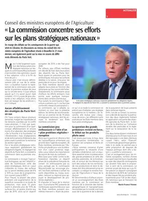 «La commission concentre ses efforts sur les plans stratégiques nationaux» «La commission concentre ses efforts sur les plans stratégiques nationaux»