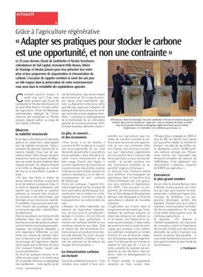 «Adapter ses pratiques pour stocker le carboneest une opportunité, et non une contrainte» «Adapter ses pratiques pour stocker le carboneest une opportunité, et non une contrainte»