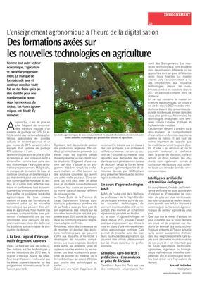 Des formations axées surles nouvelles technologies en agriculture Des formations axées surles nouvelles technologies en agriculture