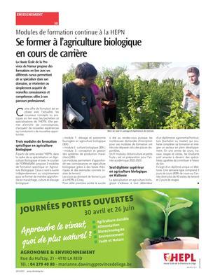 Se former à l’agriculture biologiqueen cours de carrière Se former à l’agriculture biologiqueen cours de carrière