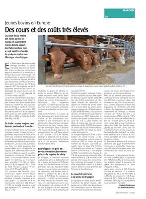 Des cours et des coûts très élevés Des cours et des coûts très élevés