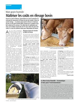 Maîtriser les coûts en élevage bovin Maîtriser les coûts en élevage bovin