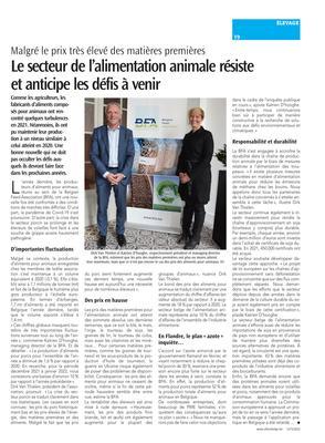 Le secteur de l’alimentation animale résisteet anticipe les défis à venir Le secteur de l’alimentation animale résisteet anticipe les défis à venir