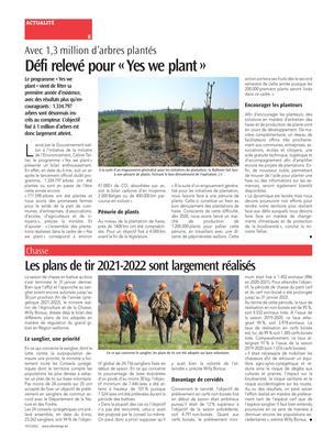 Les plans de tir 2021-2022 sont largement réalisés Les plans de tir 2021-2022 sont largement réalisés