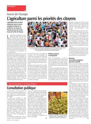 L’agriculture parmi les priorités des citoyens