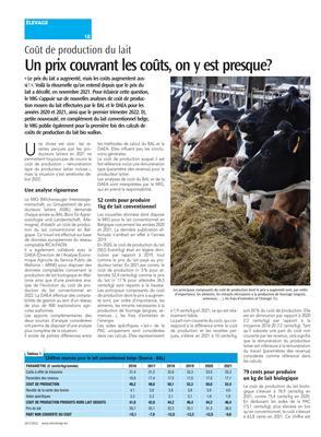 Un prix couvrant les coûts, on y est presque? Un prix couvrant les coûts, on y est presque?