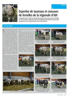 Expertise de taureaux et concours de femelles de la régionale d’Ath Expertise de taureaux et concours de femelles de la régionale d’Ath