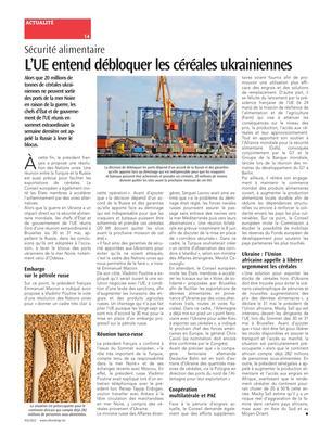 L’UE entend débloquer les céréales ukrainiennes