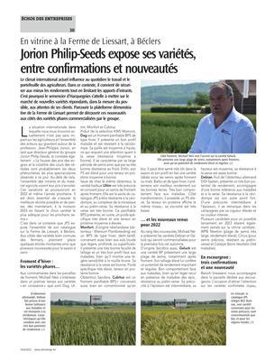 Jorion Philip-Seeds expose ses variétés,entre confirmations et nouveautés Jorion Philip-Seeds expose ses variétés,entre confirmations et nouveautés