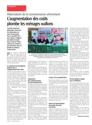 L’augmentation des coûts plombe les ménages wallons L’augmentation des coûts plombe les ménages wallons