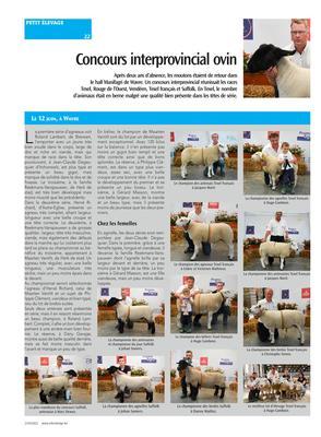 Concours interprovincial ovin Concours interprovincial ovin