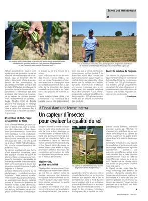 Un capteur d’insectes pour évaluer la qualité du sol Un capteur d’insectes pour évaluer la qualité du sol