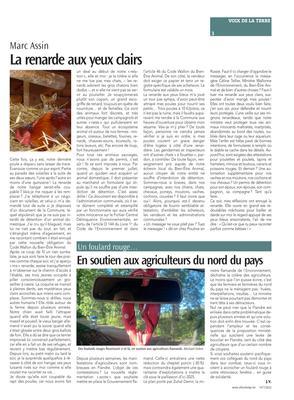 En soutien aux agriculteurs du nord du pays En soutien aux agriculteurs du nord du pays