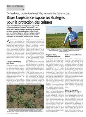Bayer CropScience expose ses stratégiespour la protection des cultures Bayer CropScience expose ses stratégiespour la protection des cultures