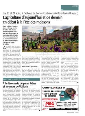 L’agriculture d’aujourd’hui et de demain en débat à la Fête des moissons L’agriculture d’aujourd’hui et de demain en débat à la Fête des moissons