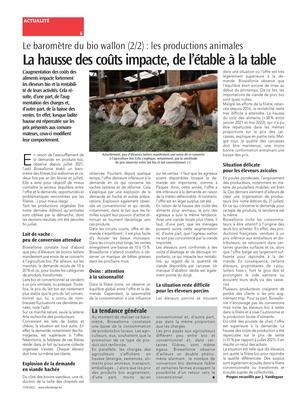 La hausse des coûts impacte, de l’étable à la table La hausse des coûts impacte, de l’étable à la table