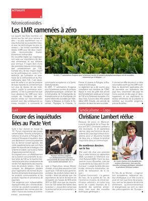 Les LMR ramenées à zéro Les LMR ramenées à zéro