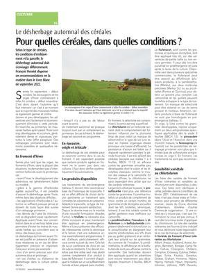 Pour quelles céréales, dans quelles conditions? Pour quelles céréales, dans quelles conditions?