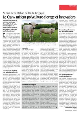 Le Cra-w mêlera polyculture-élevageet innovations