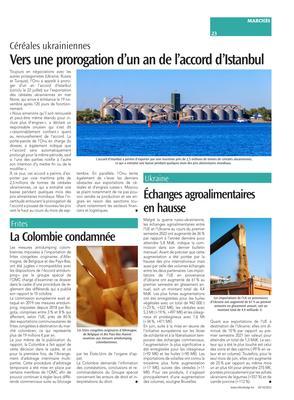 Échanges agroalimentairesen hausse Échanges agroalimentairesen hausse
