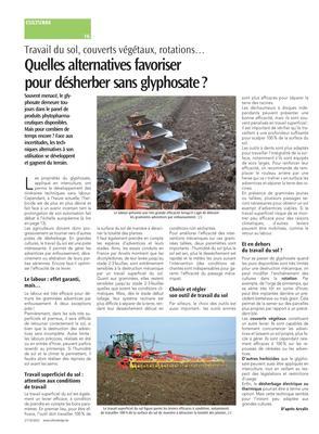 Quelles alternatives favoriserpour désherber sans glyphosate? Quelles alternatives favoriserpour désherber sans glyphosate?