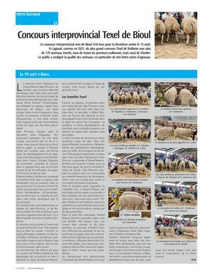 Concours interprovincial Texel de Bioul Concours interprovincial Texel de Bioul