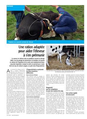 Une ration adaptéepour aider l’éleveurà s’en prémunir Une ration adaptéepour aider l’éleveurà s’en prémunir
