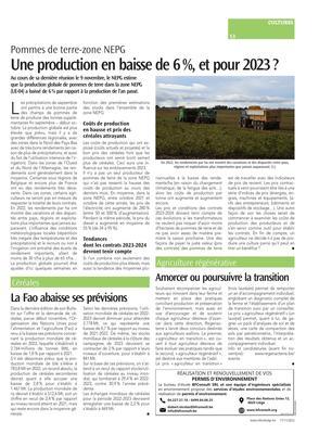 Une production en baisse de 6%, et pour 2023? Une production en baisse de 6%, et pour 2023?
